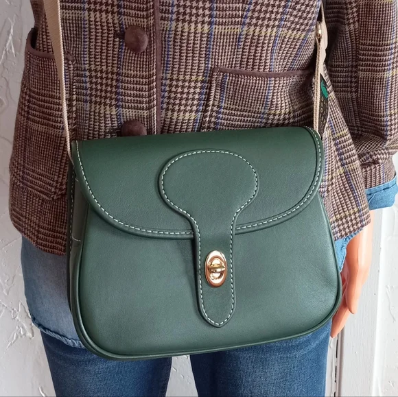 Dooney & Bourke Saddle Bag 20 Italian Leather In Sage - Picture 2 of 16